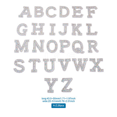 Alphabet Resin Rhinestone Patches DIY-TAC0005-45D-1