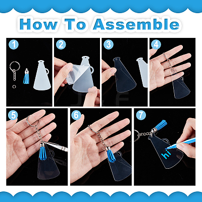 DIY Blank Loudspeaker Charm Keychain Making Kit DIY-WH0386-75-1