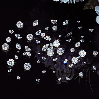 100Pcs 5 Styles Diamond Shape Grade AAA Cubic Zirconia Cabochons ZIRC-BBC0002-98-1