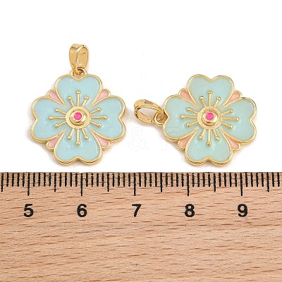 Brass with Enamel Pendants KK-CBA415D-04G-1