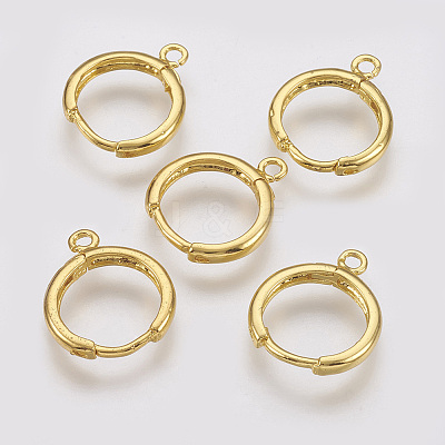 Brass Huggie Hoop Earring Findings X-KK-R058-143G-1