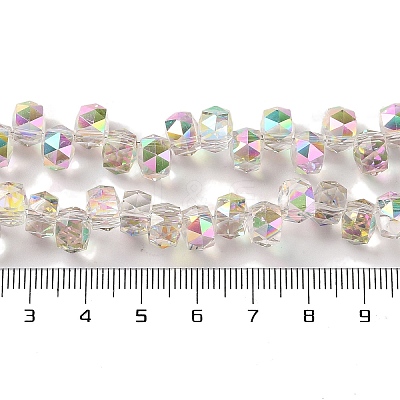 Half Rainbow Plated Electroplate Beads Strands EGLA-H104-09A-HR01-1