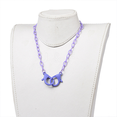 Personalized ABS Plastic Cable Chain Necklaces LS-NJEW-JN03310-03-1