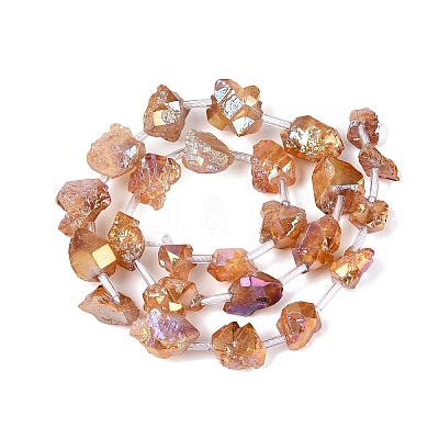 Dyed Electroplate Raw Rough Natural Amethyst Beads Strands G-Q610-05F-1