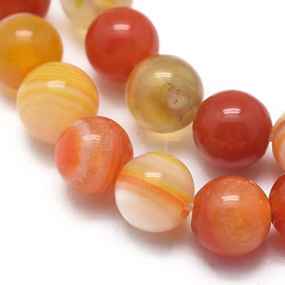 Natural Striped Agate/Banded Agate Beads Strands G-I254-03A-02-1