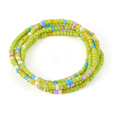 Resin Beads Bracelets BJEW-TAC0080-01C-1