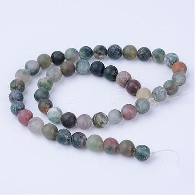Natural Indian Agate Beads Strands G-Q462-8mm-08-1