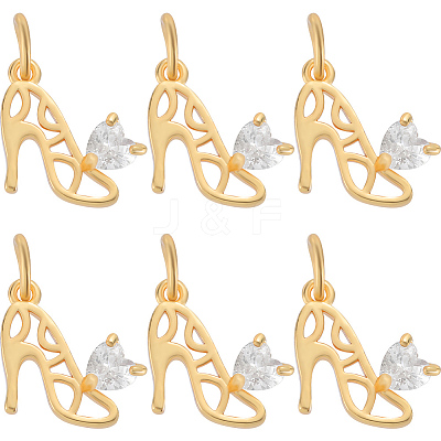 10Pcs Brass Micro Pave Cubic Zirconia Stilettos Charms ZIRC-BBC0002-79-1