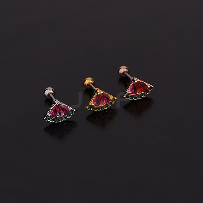 Watermelon Brass Micro Pave Cubic Zirconia Cartilage Earrings for Women WG9FBC0-22-1