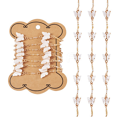 1M Handmade Acrylic Butterfly Link Chains CHC-TA0001-24B-1