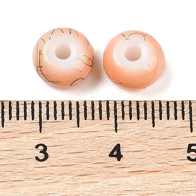 Opaque Spray Painted Glass Beads GLAA-G118-01L-1