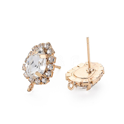 Brass Stud Earring Findings KK-Q253-009-1