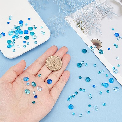 6000Pcs 10 Styles Pointed Back Acrylic Rhinestone Cabochons TACR-GA0001-07C-1