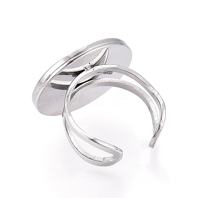 304 Stainless Steel Cuff Ring Findings STAS-S080-040H-P-1