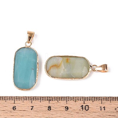 Natural Flower Amazonite Pendants G-N349-03E-G-1