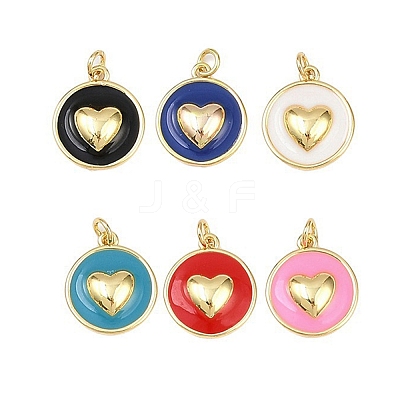Brass Enamel Pendants KK-L251-02G-1