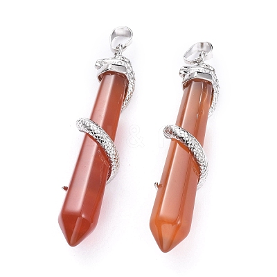Natural Carnelian/Red Agate Big Pointed Pendants G-F696-B07-1