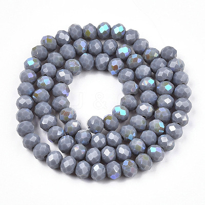 Electroplate Opaque Solid Color Glass Beads Strands EGLA-A034-P1mm-L23-1