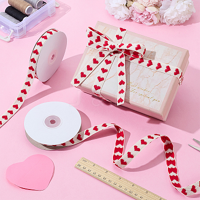 2Roll Valentine's Day Polycotton(Polyester Cotton) Ribbon OCOR-HY0001-52-1