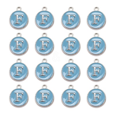 Platinum Plated Alloy Enamel Charms ENAM-S118-04F-P-1
