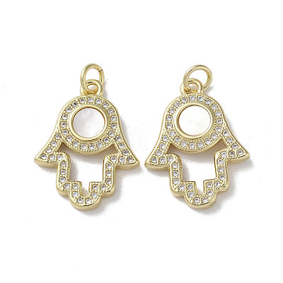 Brass Micro Pave Cubic Zirconia Pendants KK-G485-22A-G-1