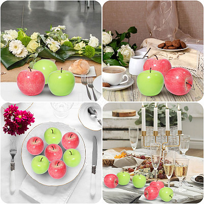 16Pcs 2 Colors Foam Imitation Apple DJEW-CA0001-42-1