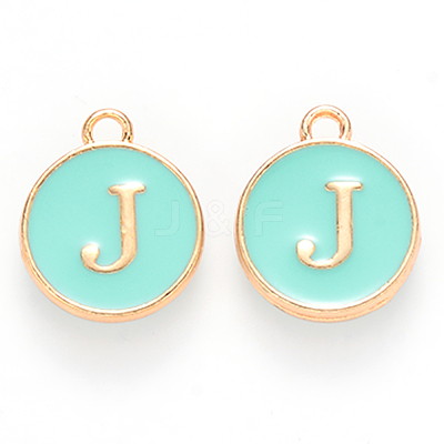 Golden Plated Alloy Enamel Charms ENAM-S118-05J-1