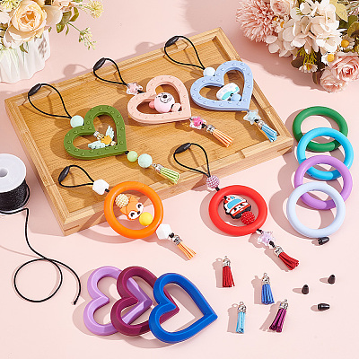 DIY Food Grade Silicone Beaded Pendant Decoration Making Kit DIY-GO0001-96-1