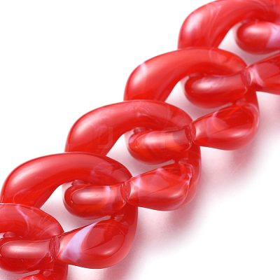 Handmade Acrylic Curb Chains AJEW-JB00555-04-1
