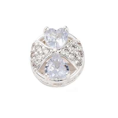 Rack Plating Brass Micro Pave Cubic Zirconia Beads KK-Z082-04S-1