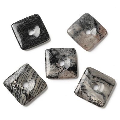 Natural Netstone Pendants G-C138-03A-1