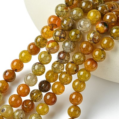 Dyed Natural Dragon Veins Agate Beads Strands G-C068-10mm-15-1