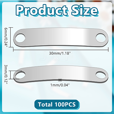 100Pcs 201 Stainless Steel Links/Connectors STAS-HY0001-78-1