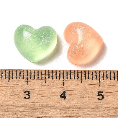 Transparent Resin Decoden Cabochons with Glitter Powder X-RESI-E053-08C-1