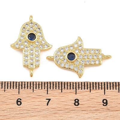 Brass Micro Pave Marine Blue Cubic Zirconia Connector Charms CU-CBAB719-07G-E-1