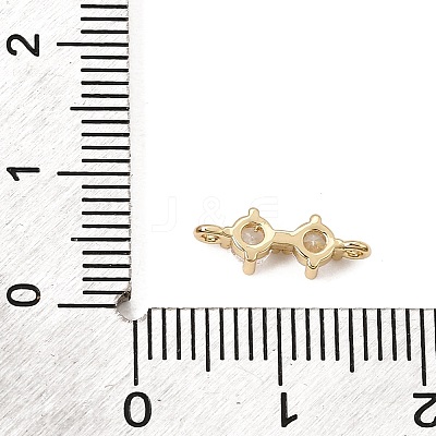 Brass Pave Clear Cubic Zirconia Connector Charms CU-CBA3D76-02G-1