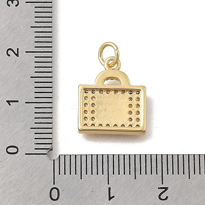 Brass Micro Pave Cubic Zirconia Charms KK-D431-058G-02-1