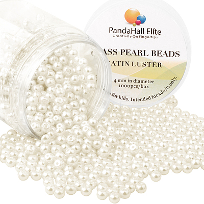 Pearlized Eco-Friendly Dyed Glass Pearl Round Bead HY-PH0002-04-B-1