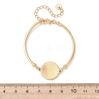 Religion 304 Stainless Steel Link Bracelets for Women BJEW-F524-02C-G-1