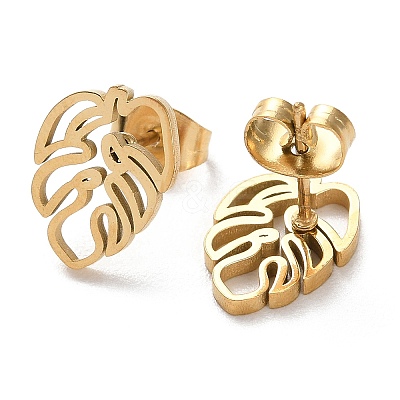 304 Stainless Steel Stud Earrings X-EJEW-B022-08G-1