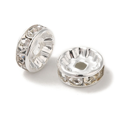 Brass Rhinestone Spacer Beads X-RB-A014-Z10mm-01S-NF-1