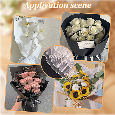 Polyester Flower Bouquet Wrapping Mesh Paper DIY-WH0542-37C-1