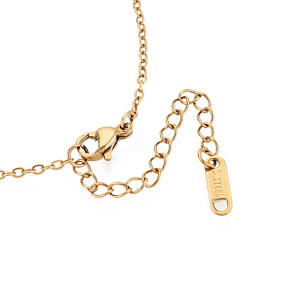 304 Stainless Steel Pendant Necklaces NJEW-T018-22G-1