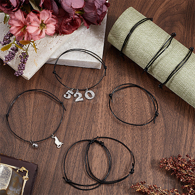 60Pcs Mixed Size Adjustable DIY Imitation Leather Bracelet Making BJEW-SP0001-05-1