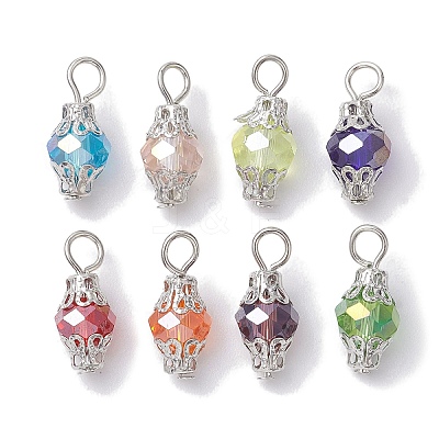 Electroplate Glass Pendants PALLOY-JF02642-04-1