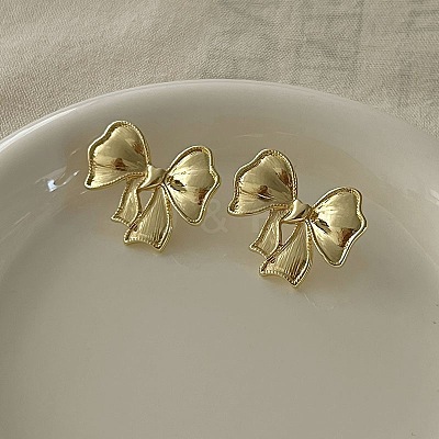 Retro Bowknot Brass Stud Earrings for Womenes BM9538-9-1