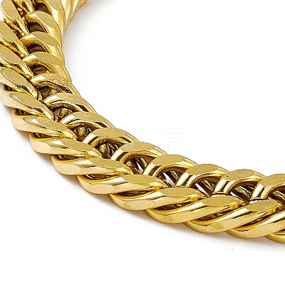 PVD Vacuum Plating 201 Stainless Steel Curb Chain Bracelet with 304 Stainless Steel Clasps for Men Women BJEW-M235-02B-G-1