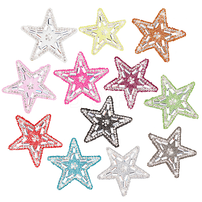 12Pcs 12 Colors Star Glitter Hotfix Rhinestone DIY-PH0006-97-1