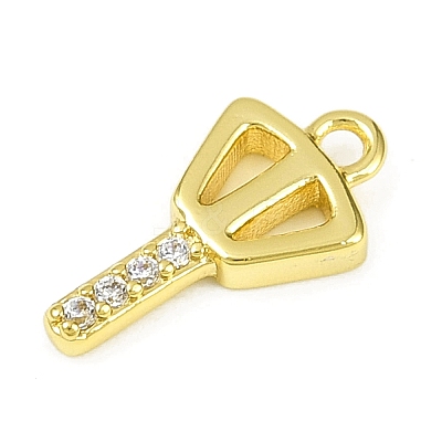 Brass Micro Pave Clear Cubic Zirconia Pendants KK-L238-22G-1
