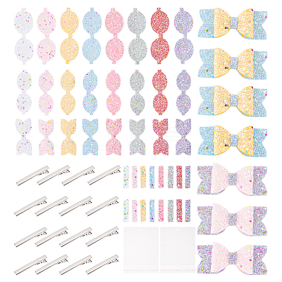 DIY Luminous Bowknot Hair Clip Making Kit DIY-GL0003-90-1